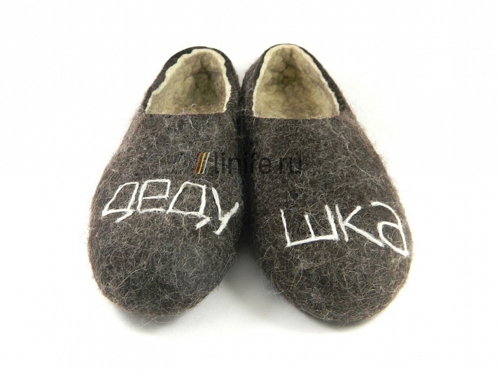Felt slippers "Grandpa" | Online store of linen products «Linife»