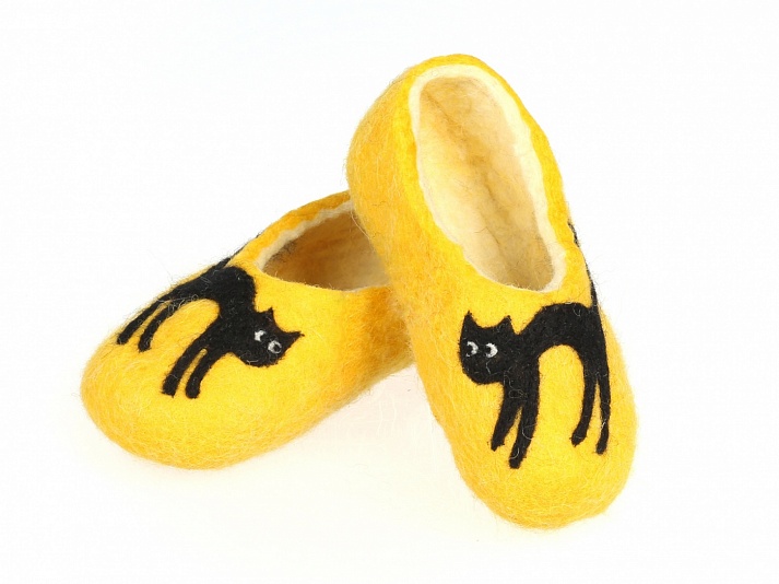 Children's slippers "Cat" | Online store of linen products «Linife»