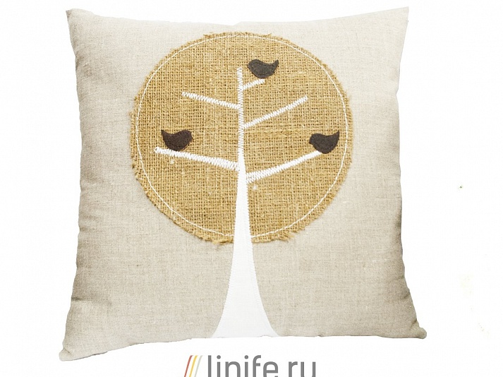 Pillow "Sparrows on a tree" | Online store of linen products «Linife»