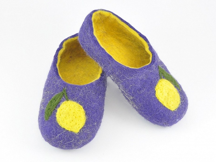Children's slippers "Lemons" | Online store of linen products «Linife»