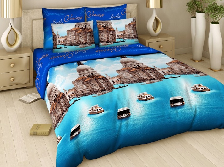 Poplin bed linen "Venice" | Online store of linen products «Linife»