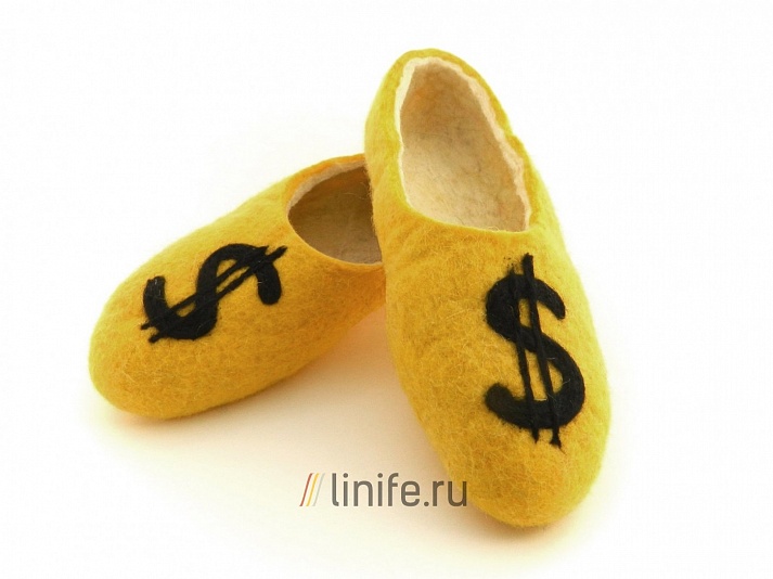 Felt slippers "Income" | Online store of linen products «Linife»