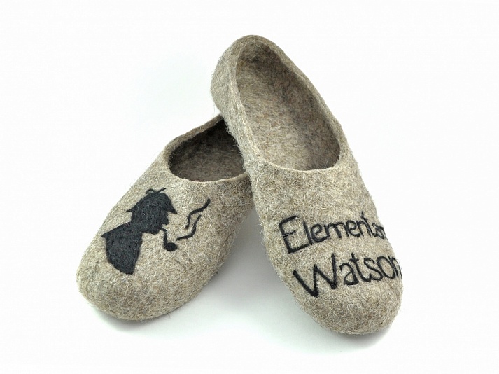 Felt slippers "Sherlock Holmes" | Online store of linen products «Linife»