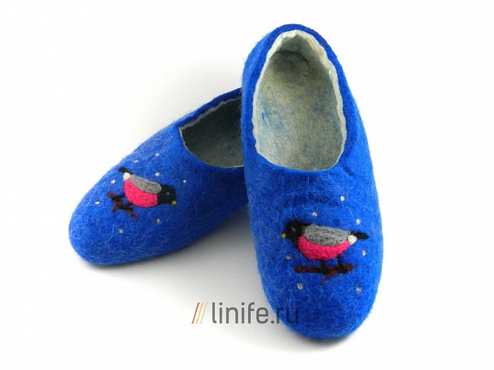 Felt slippers "Night" | Online store of linen products «Linife»