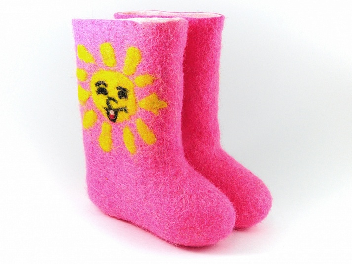 Children's felt boots "Solnyshko" | Online store of linen products «Linife»