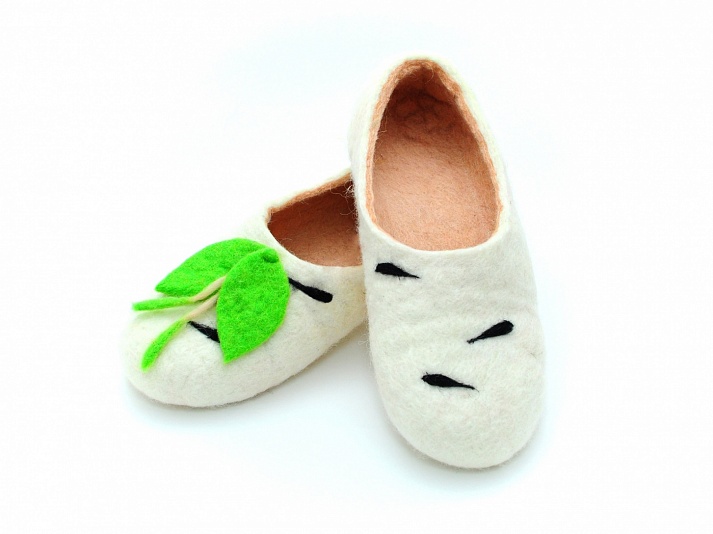 Felt slippers "Birches" | Online store of linen products «Linife»