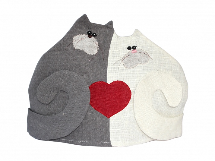 Kettle warmer "Cats in love" | Online store of linen products «Linife»