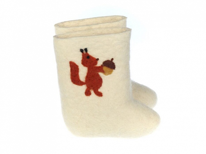 Children's felt boots "Squirrel" | Online store of linen products «Linife»