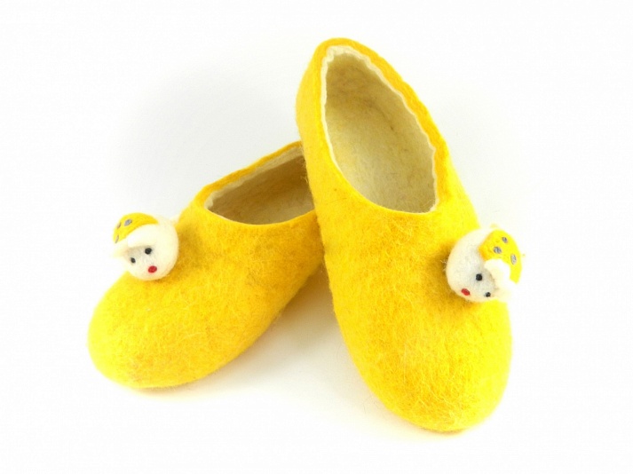 Felt slippers "Mice" | Online store of linen products «Linife»