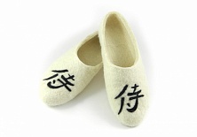 Купить Felt slippers "Hieroglyphs"