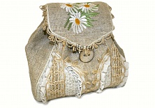 Linen backpack "Daisies"