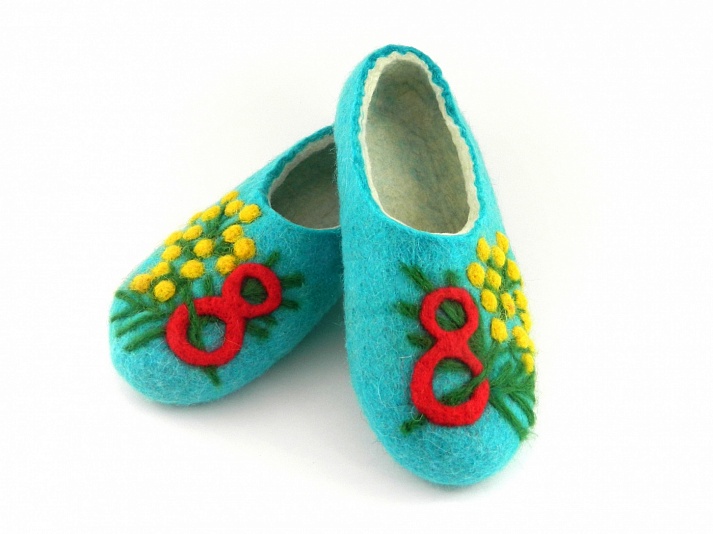 Felt slippers "March 8" | Online store of linen products «Linife»
