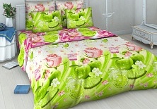 Bed linen from coarse calico "Apple fresh" | Online store of linen products «Linife»