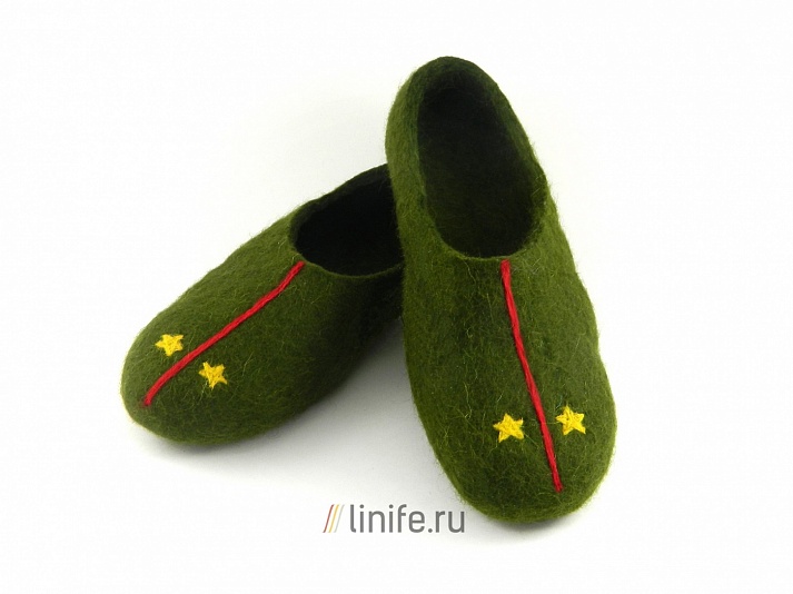 Felt slippers "Lieutenant" | Online store of linen products «Linife»