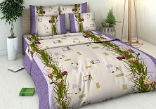 Bed linen from coarse calico "Irises" | Online store of linen products «Linife»