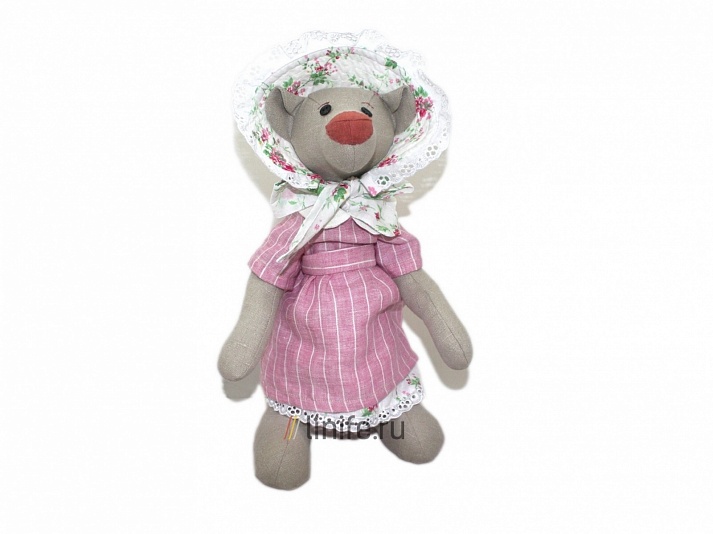 Doll "Teddy bear-gardener lady" | Online store of linen products «Linife»