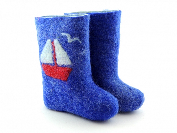 Children's felt boots "Korablik" | Online store of linen products «Linife»