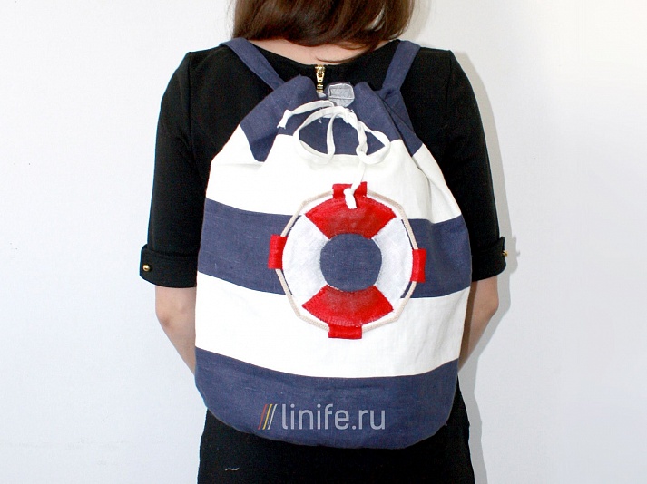 Backpack "Marine" | Online store of linen products «Linife»