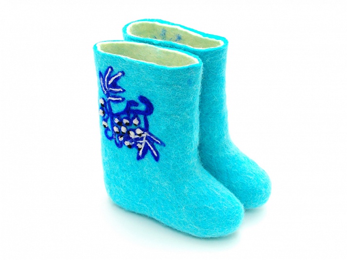 Children's felt boots "Patterns" | Online store of linen products «Linife»