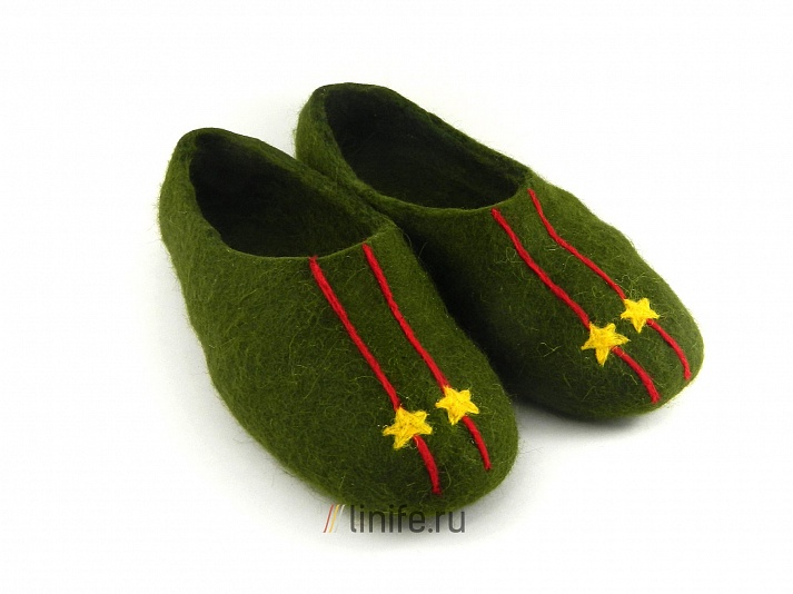 Felt Slippers "Lieutenant Colonel" | Online store of linen products «Linife»