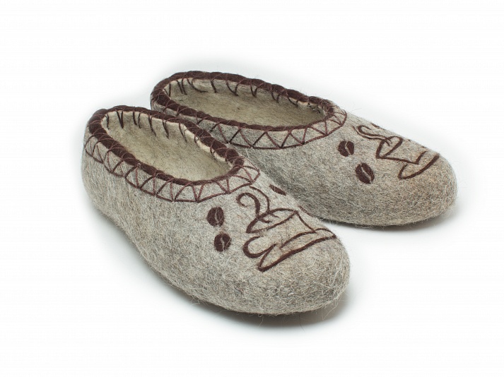 Felt slippers "Morning" | Online store of linen products «Linife»