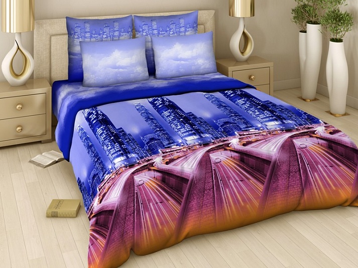 Bed linen from poplin "Megapolis" | Online store of linen products «Linife»